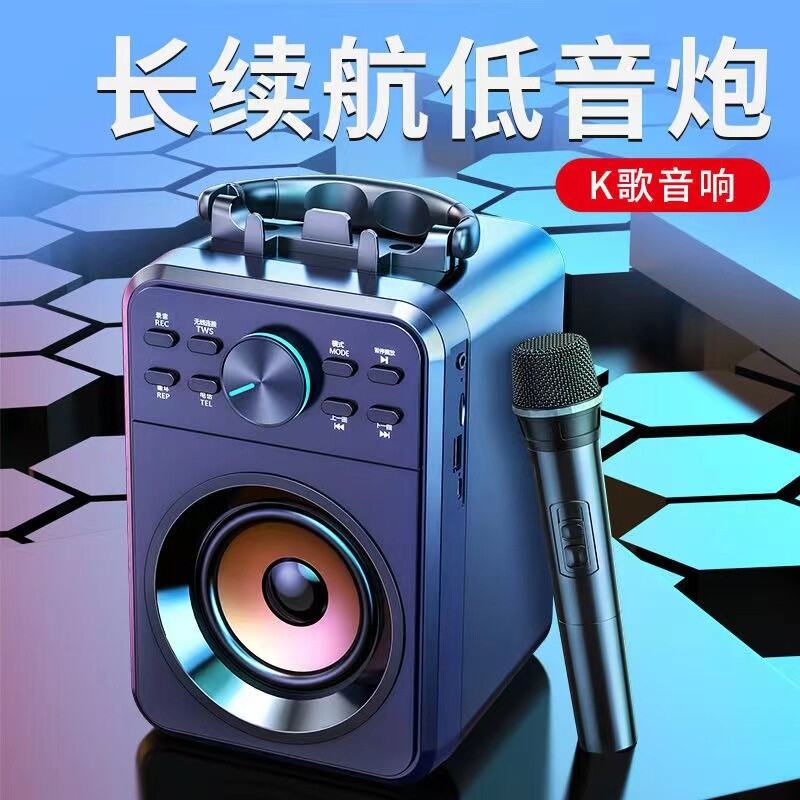 Square Dance Audio Outdoor with Wireless Microphone Karaoke Singing Bluetooth Speaker All-in-One Player Small