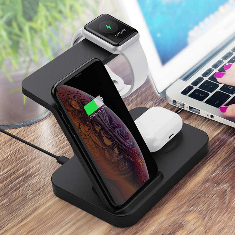  Wireless Charger Huawei Universal Iwatch8 Three-in-One Vertical Stand Iphone14 Fast Charging Base