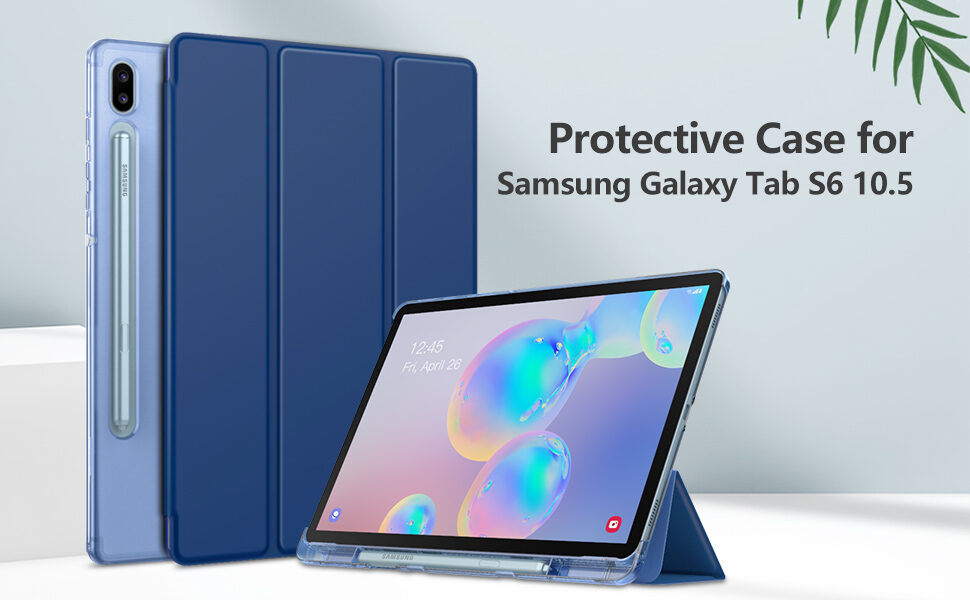 MoKo Case Fit Samsung Galaxy Tab S6 10.5" SM-T860/T865 2019 Tablet, Ultra Thin Slim Shell Trifold Stand Cover with Frosted Back with Auto Wake & Sleep