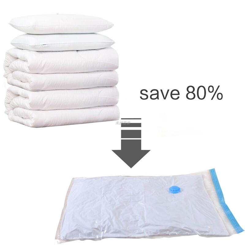 Free Pump + 4PCS Large Vacuum compression Bags 100x70CM  Comforters Quilt Pillows Clothes Plush Toys (Transparent)