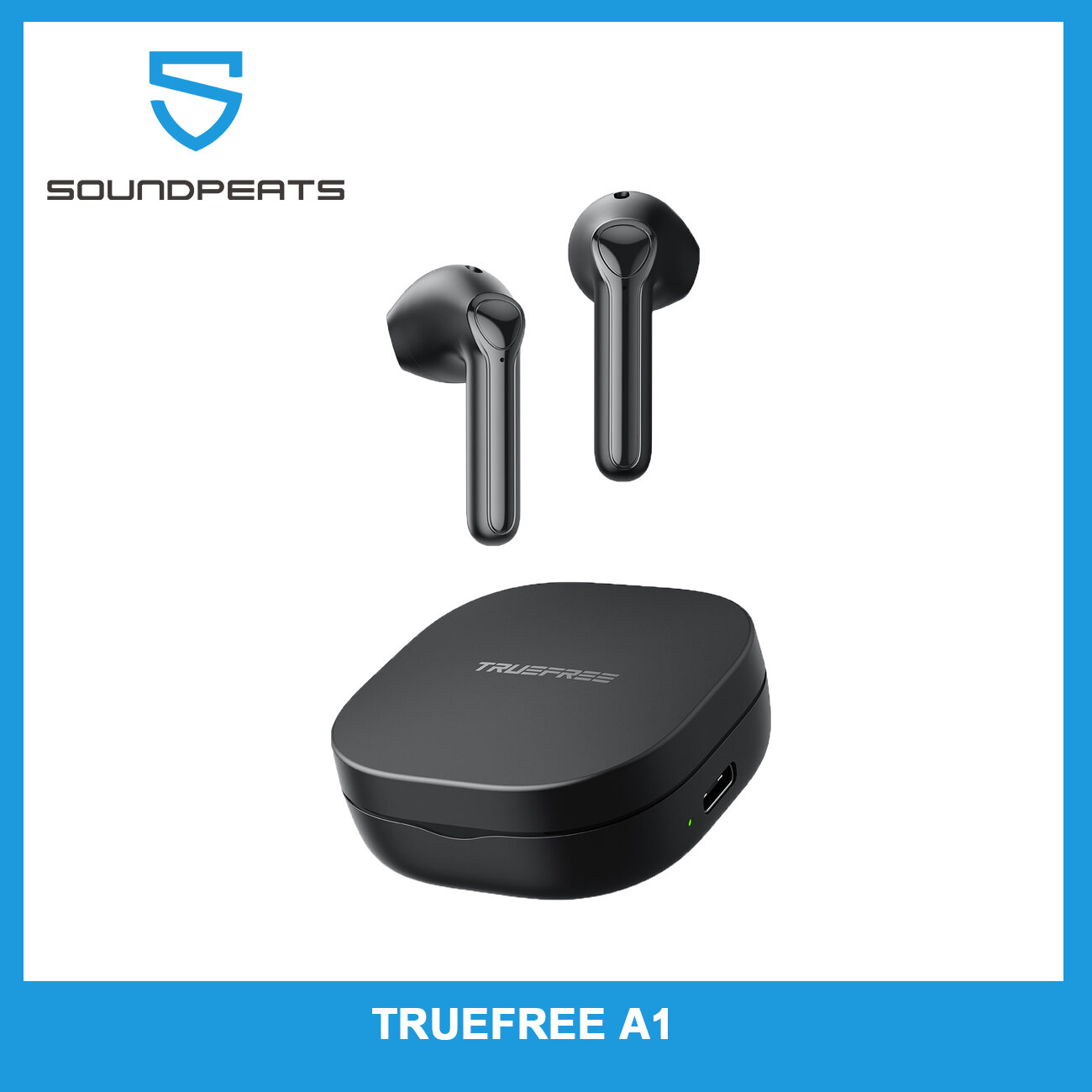 SoundPEATS for TRUEFREE A1 Hi Fi Bluetooth 5.0 Wireless Earbuds Headphones Dual Mic Superior Comfortable Design