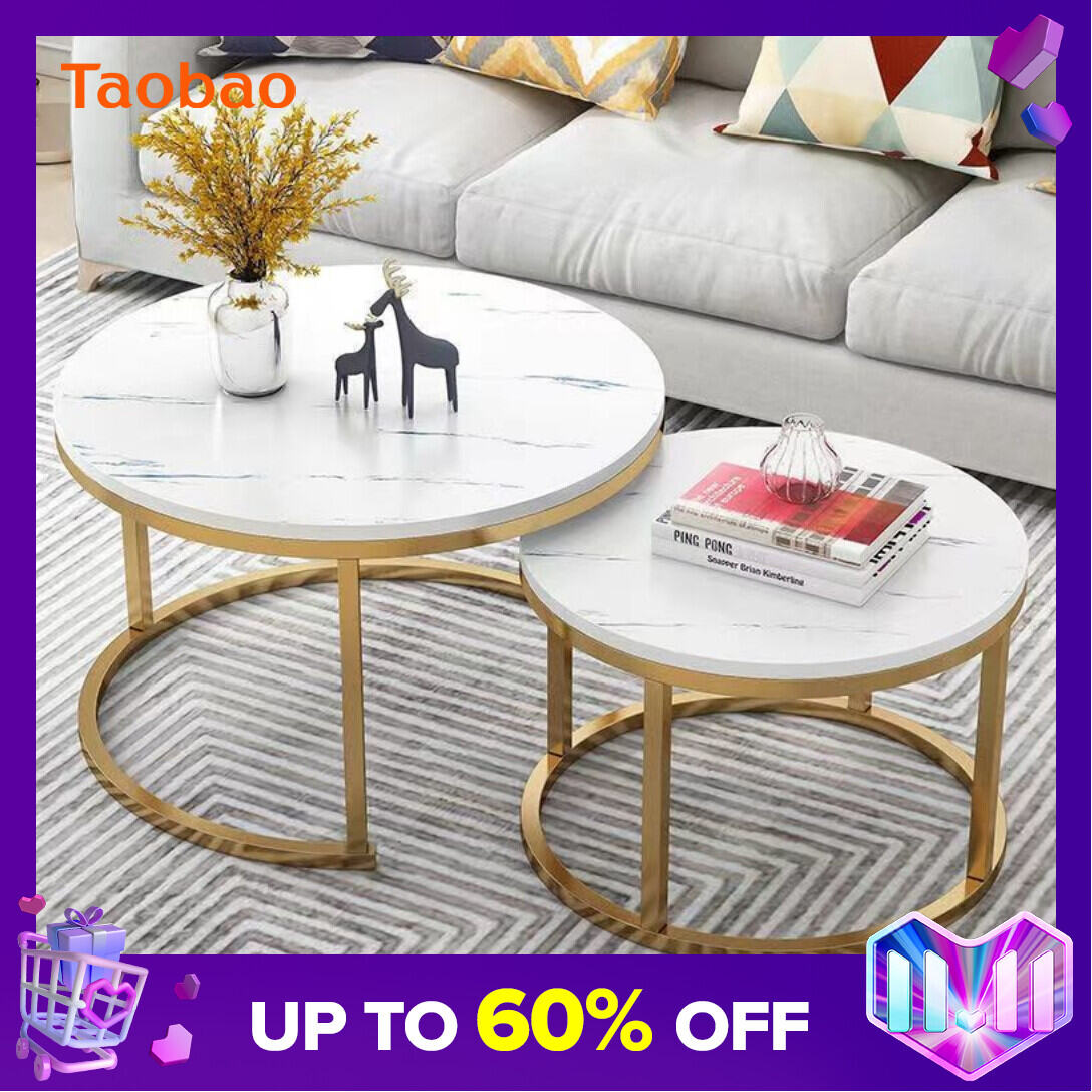 Coffee Table Simple Modern Small Apartment Home Multi-Functional Combination Small round Table Living Room Internet Celebrity Light Luxury Side Table
