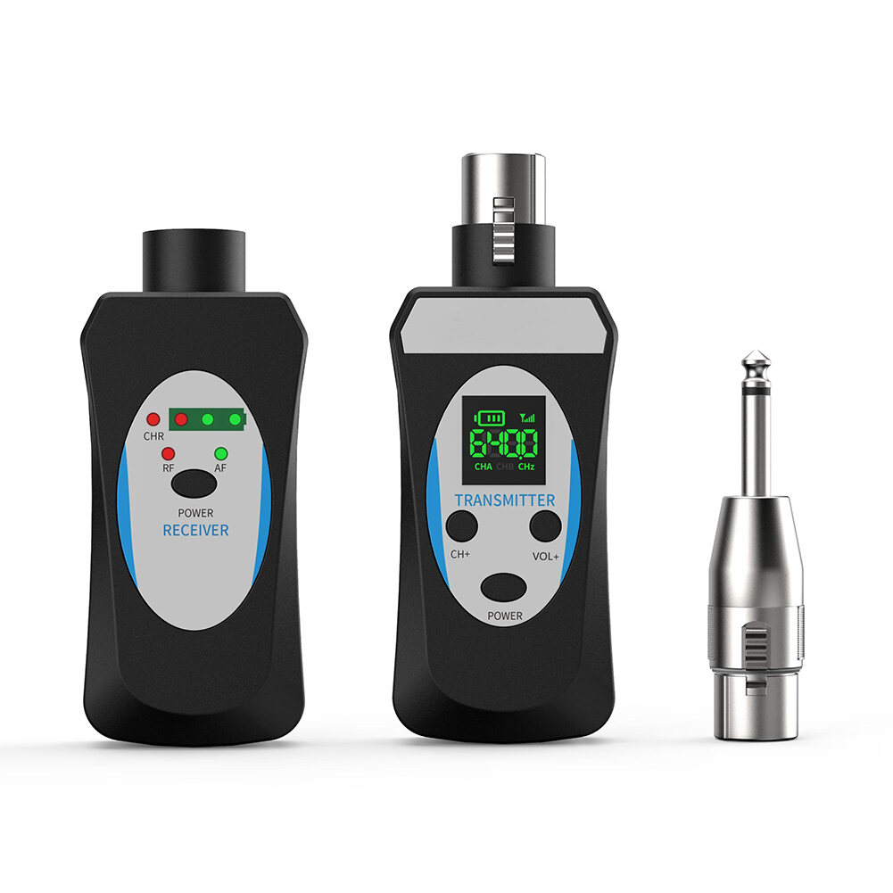 Wireless Microphone System Receiver Rechargeable Wireless Mic System Converter Noise Reduction With HD Display for Large Stage KTV