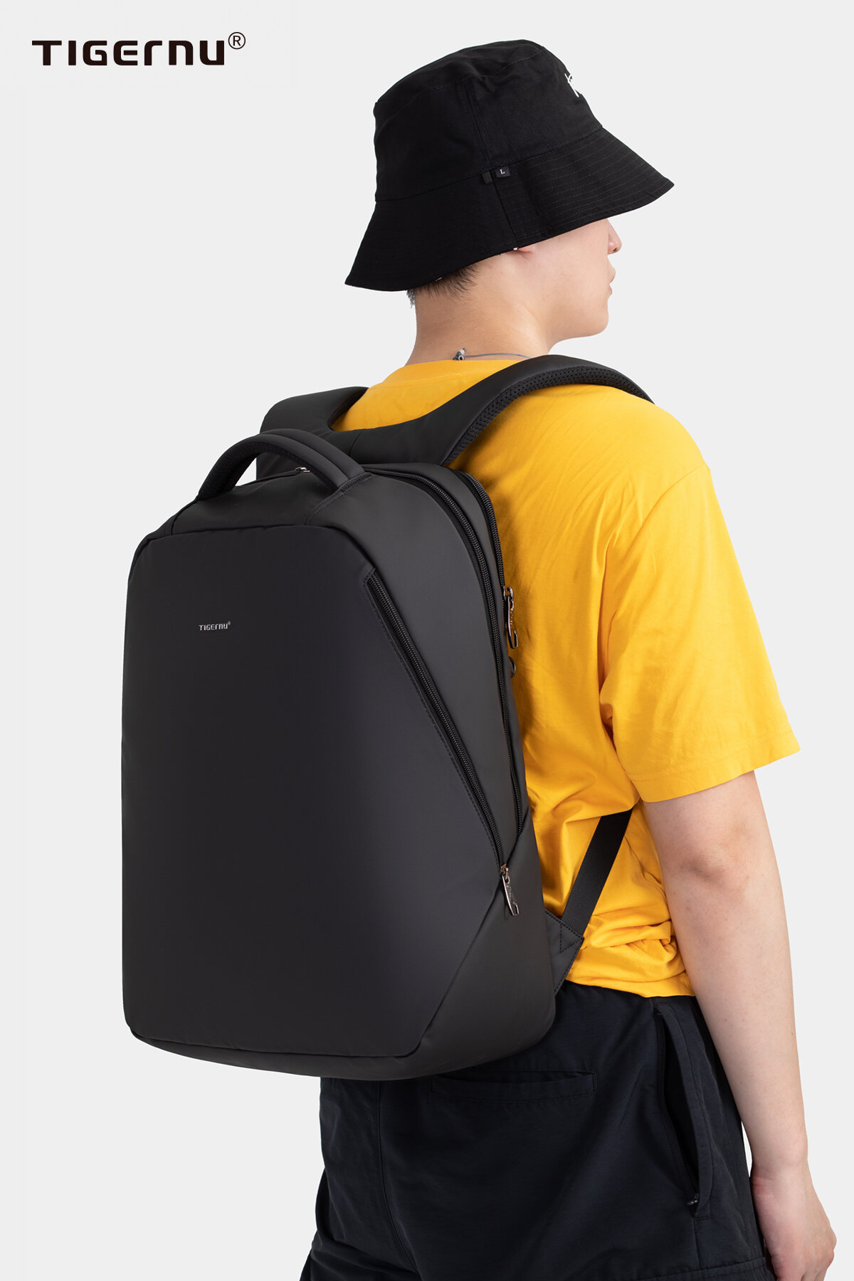 Tigernu 2022 Teenage Casual School Backpacks 17inch Laptop Backpack Double-layer Zipper Anti-theft Men‘s Travel Backpack Bag