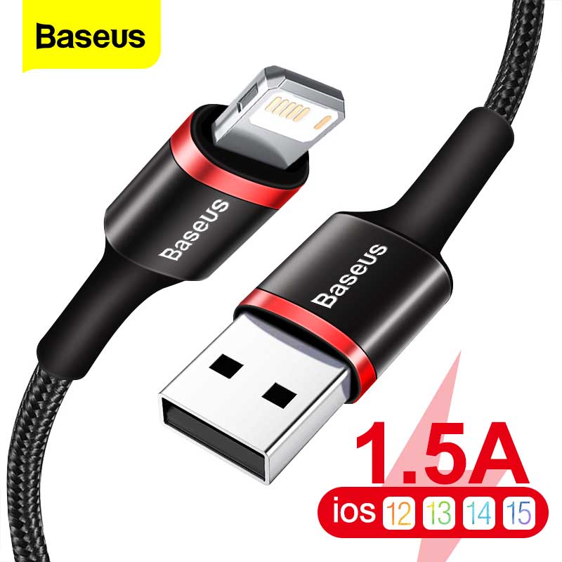 Baseus 2.4A USB Cable for iPhone 14 13 Pro Max 12 XS XR Fast Charging Cable for iPhone 8 7 SE USB Charger Data Line