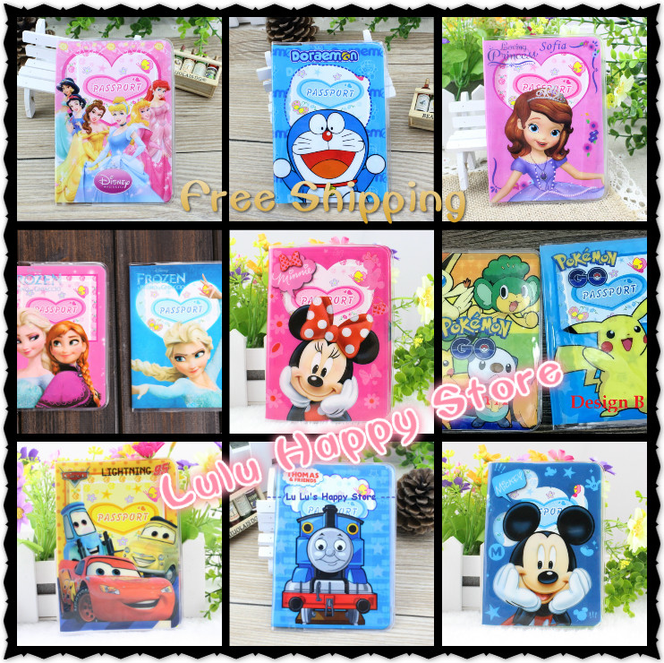 SG Seller Cartoon Kids Children Passport Covers Micky Minnie Mcqueen Thomas Princess Elsa Anna Pokemon Pikachu Sophia