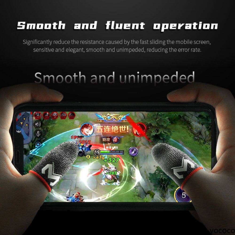 1 Pair Phone Games Sweat-proof Finger Gloves Thumbs Finger Cover Non-slip Sleeve For PUBG Touch Screen Game Practical Access [yococo]