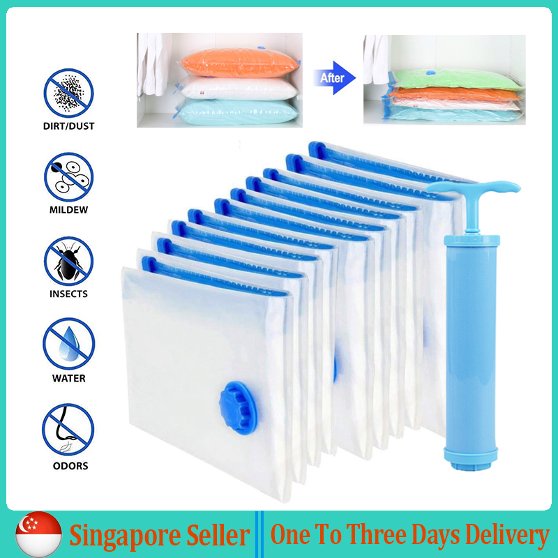 [SPOT] Vacuum Storage Bag | Compression Bags | Hand Pump | Travel Compressed Bag Vaccum Sealer Storage Organiser for Clothes