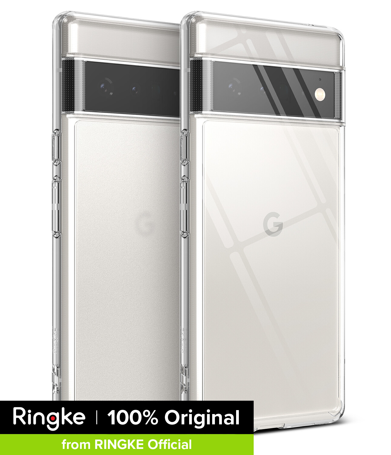 Ringke [FUSION] for Google Pixel 6 Pro Case, Hard Clear PC Back [Military Drop Defense] Lightweight Upgraded Transparent TPU Bumper Cover with Wrist Strap