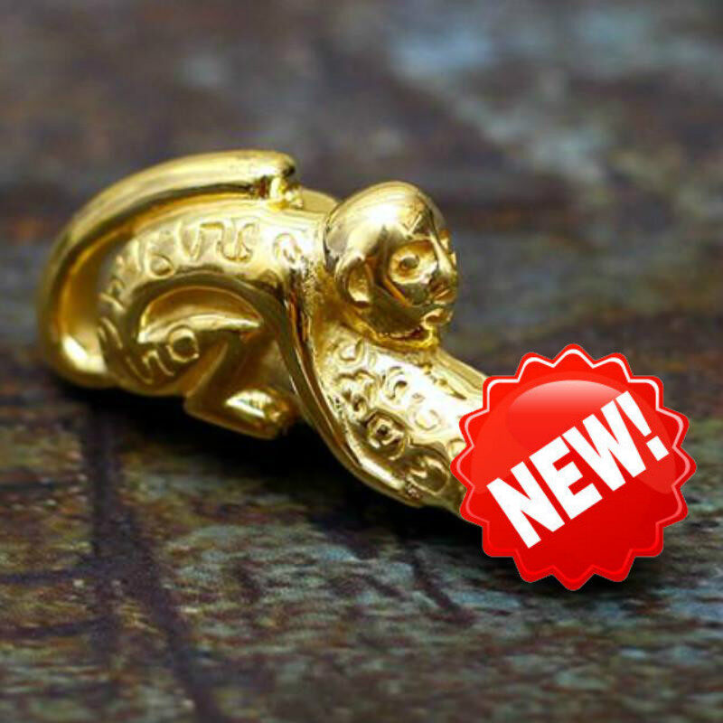 Paladkik Monkey Miniature Brass Magic Holy Wealth LOVE Charm Thai Amulet