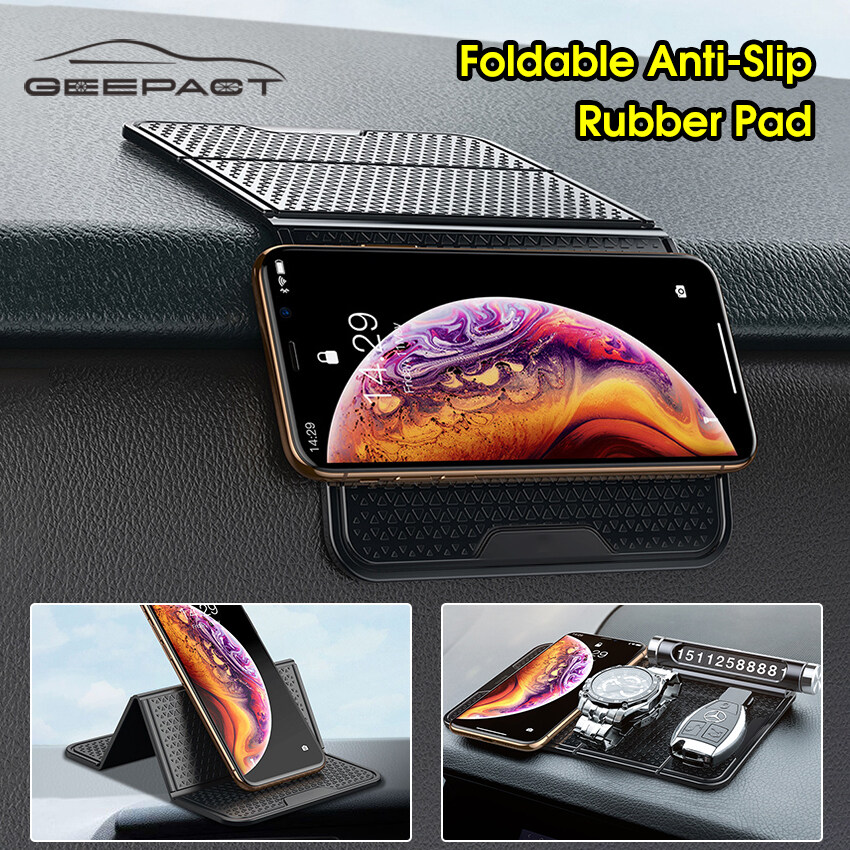 Geepact Car Anti-Slip Rubber Pad Universal Foldable Car Sticky Adhesive Mat Decoration Gadgets Mat Rubber Pad Mobile Phone Holder For Car For Phones Sunglasses Keys Electronic Devices