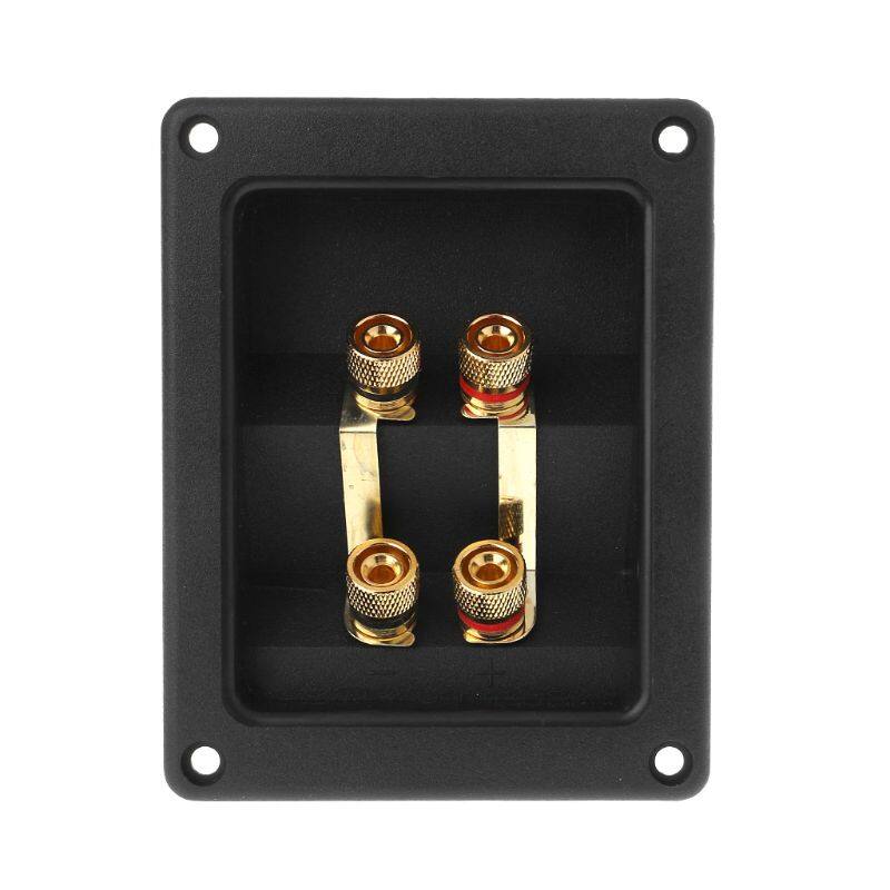 Terminal Cup Connector 266 Parts Express Binding Posts Gold Banana Jacks Recessed Bi-Amp Speaker Box Black