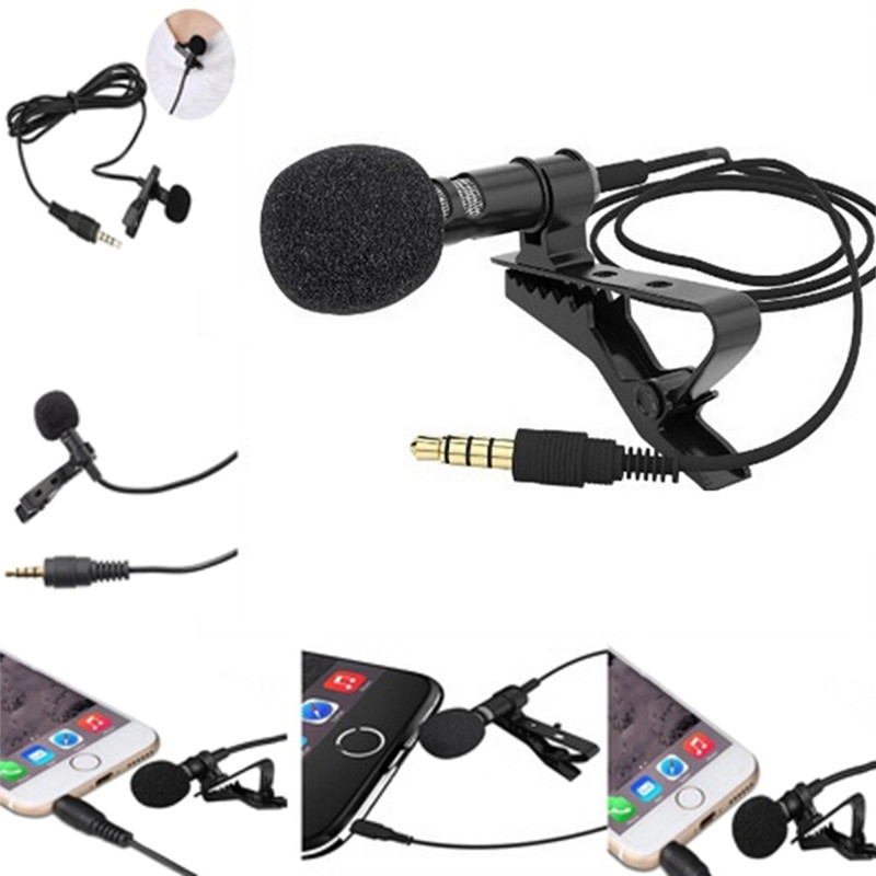 Mongin Lavalier Mic Microphone Case For IPhone Smart Phone Recording PC Clip-on Lapel