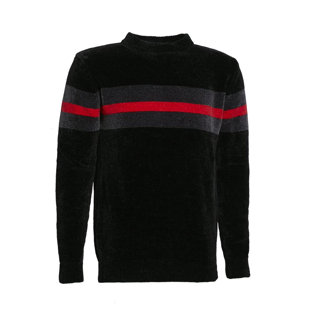 CREW NECK KNITTED SWEATER WITH STRIPE PRINT - KS9146