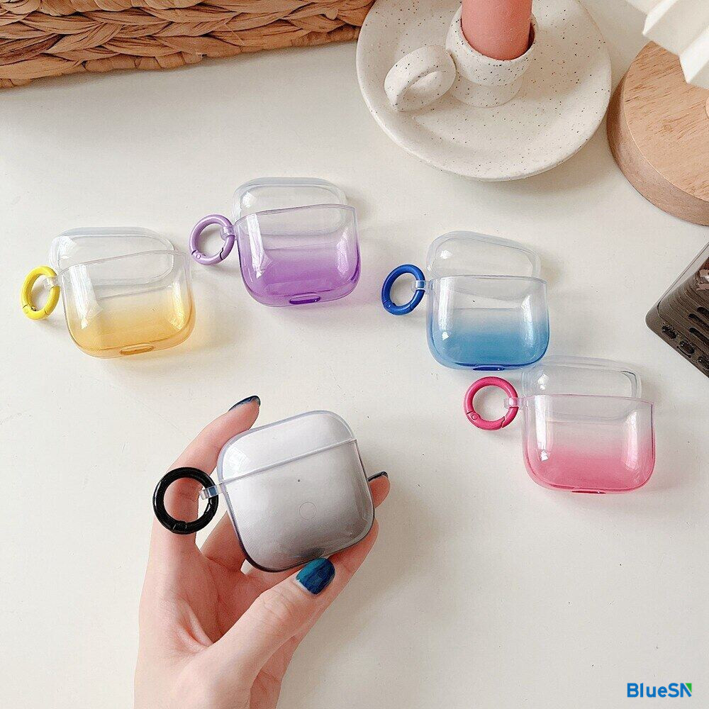 BLUESN Transparent Gradient Colorful Earphone Case For Xiaomi Redmi Buds 3 TWS Wireless Earphone Cover Redmi Buds3 Headset Soft TPU Box