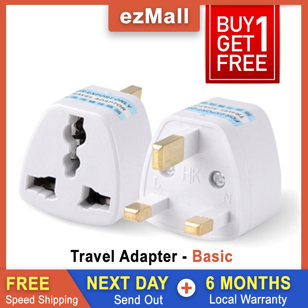 [Buy 1 Get 1 Free] Universal Electrical AC Wall Plug Adapter, Type G Power Converter Travel Charger Adaptor for Singapore UK USA China Malaysia Australia To UK [Local Warranty]