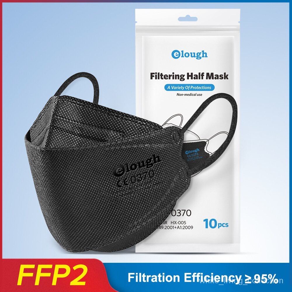 【READY STOCK】Elough kn95 FFP2 Mask Disposable Protective Mask Adult  kn94 CE Authentication Designated mask for Euro travel