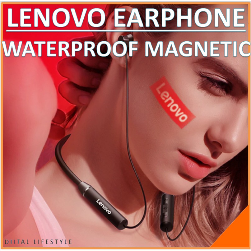 Lenovo HE05 Wireless Bluetooth Headphones IPX5 Waterproof Sport Earphones Magnetic Headset with Mic Noise Cancelling Earphone