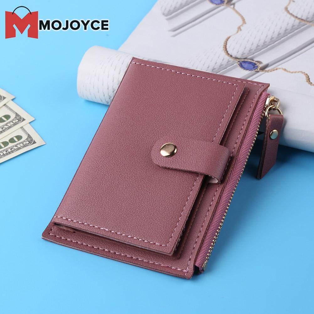 MOJOYCE Women Fashion Solid Color Multi-slot Card Holder PU Leather Mini Wallet