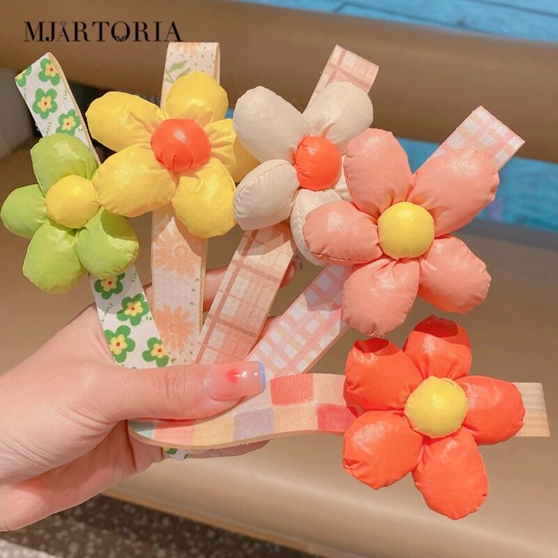 MJartoria Children Cute Flower Bangs Magic Paste Hairbands Baby Girls Lovely Broken Hair Artifact Headbands Kids Hair Accessories
