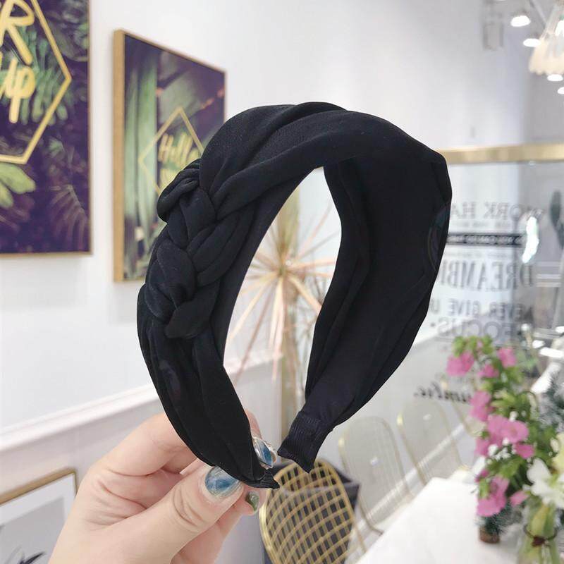 Korean New Simple High Grade Handmade Twist Side Knotting Headband for Women New Wide Side Pressure Hair Band Female Hair Accessories