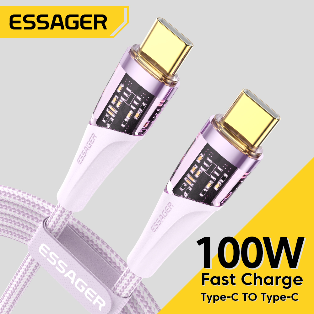 Essager 100W USB C to USB C cable PD QC3. 0 fast charging charger cable is suitable for MacBook Xiaomi Samsung charging cable