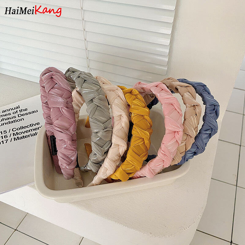 1pc Fashion Korean Style Headband Simple and Fresh Temperament Braided Wide-brimmed Hairband Hair Accessories for Women