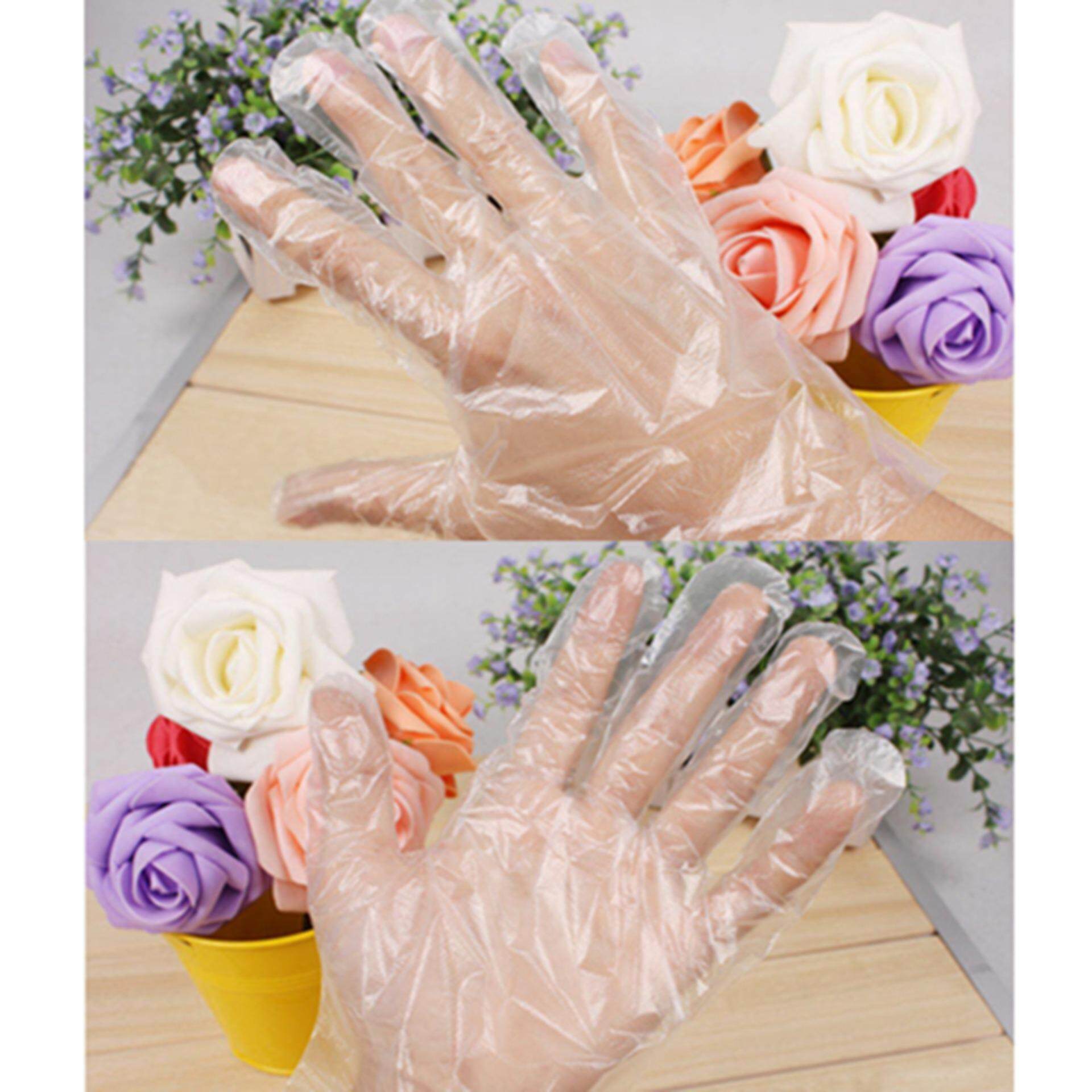 100PCS Food Grade Plastic Disposable Gloves For Transparent Food Gloves Restaurant BBQ Kitchen Cooking Garden Accessories