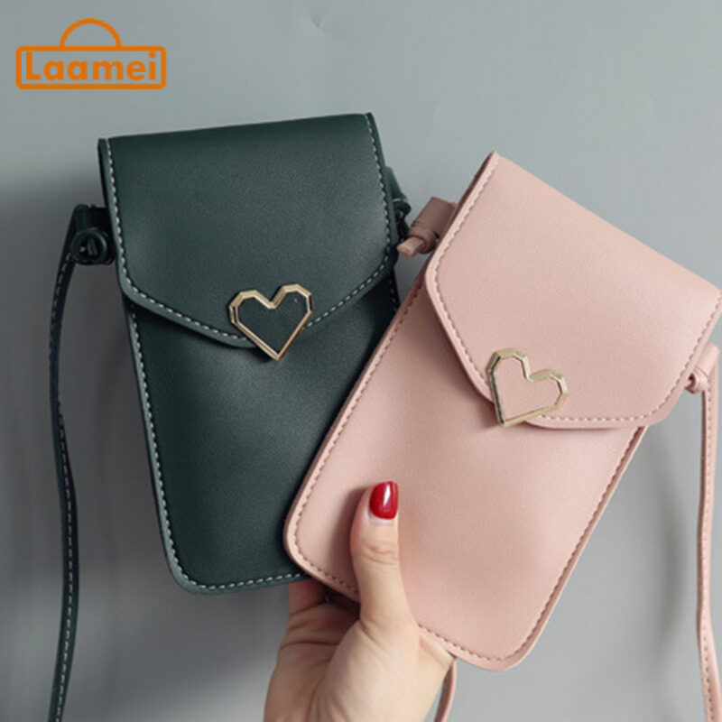 laamei New Women Phone Sling Bag Touch Screen Cell Phone Purse Smartphone Wallet Leather Shoulder Strap Handbag