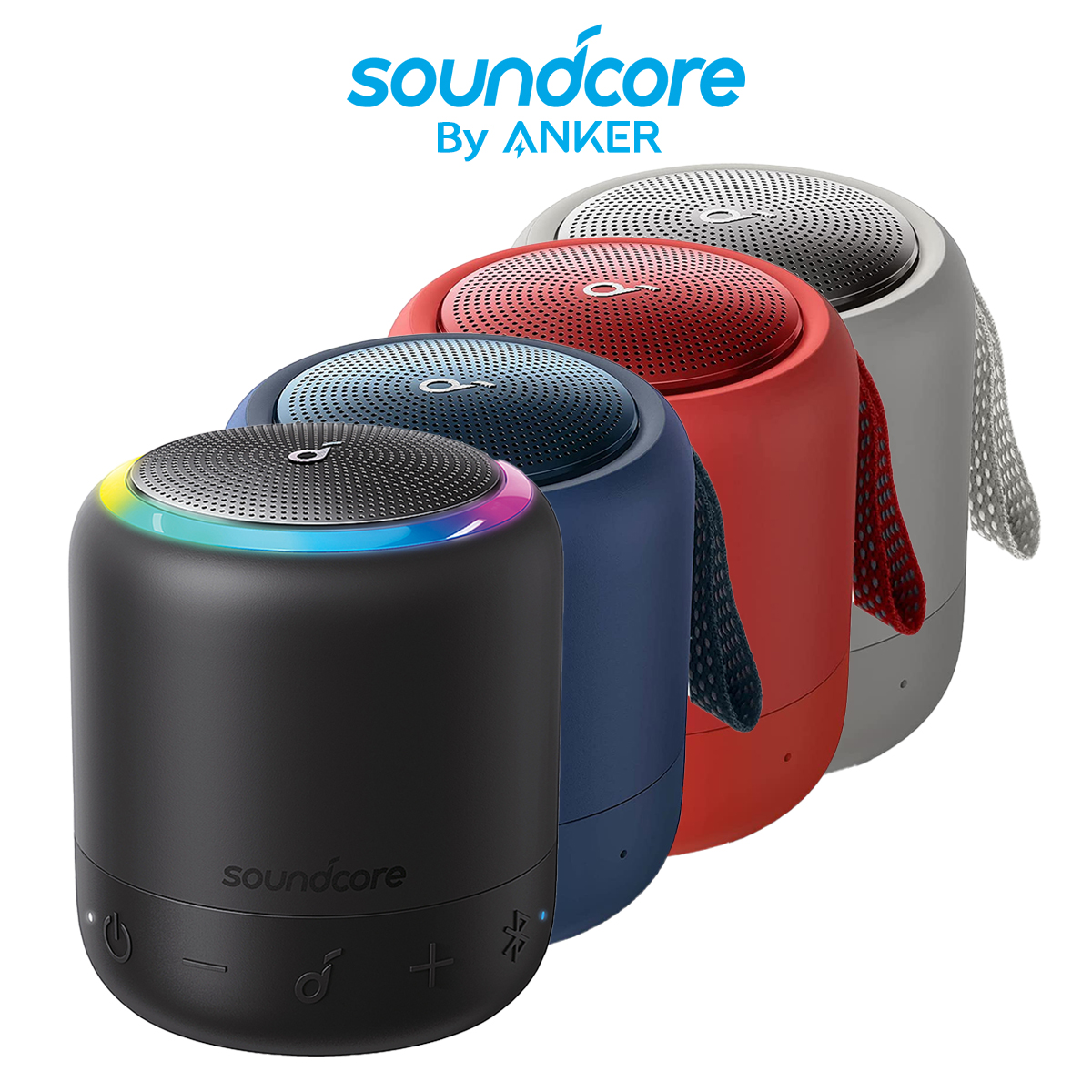 Soundcore by Anker Mini 3 Pro Portable Bluetooth Speaker with BassUp and PartyCast Technology, USB-C, Waterproof IPX7, and Customizable EQ + Lightshow
