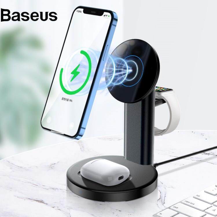 Baseus TOTU S36 15W Fast Charging Magnetic Suction Wireless Charger for iPhone 12 Series/AirPods/Apple Watch