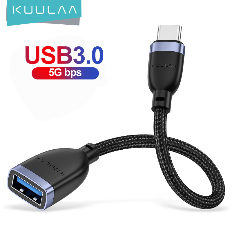 KUULAA USB C to USB OTG Adapter USB 3.0 2.0 Cable USB Type C Male to Female Cable Adapter for MacBook Pro Samsung Type-C Adapter