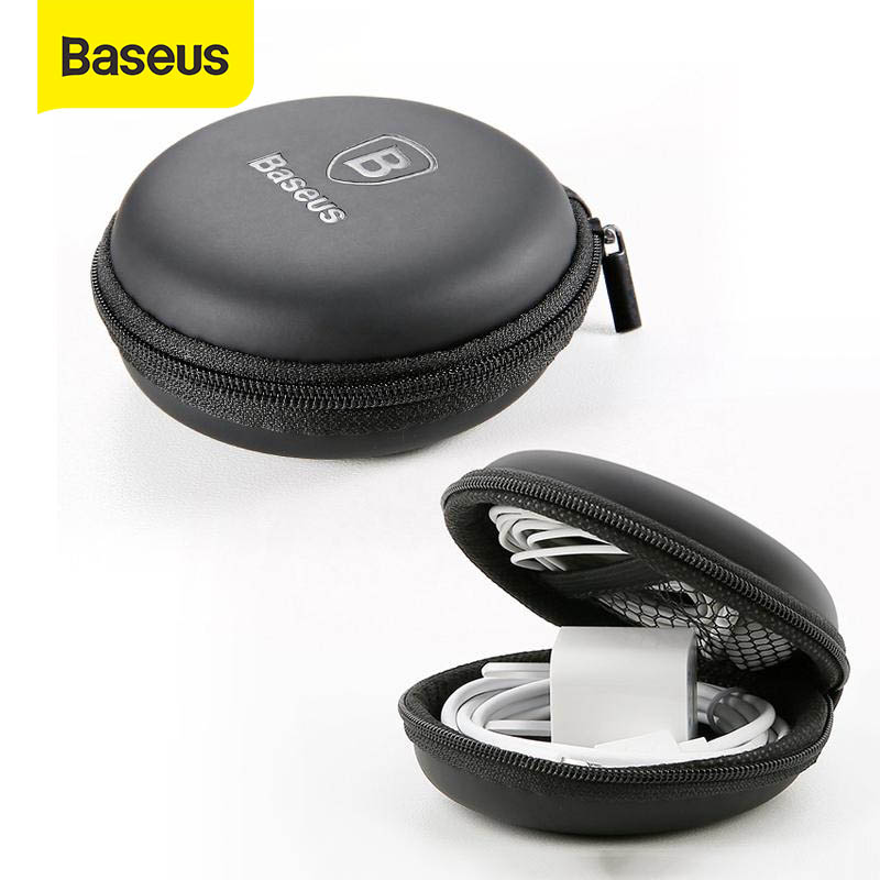 Baseus Portable Earphones Earbuds Carrying Bag Case Memory Card USB Cable Waterproof Organizer Box