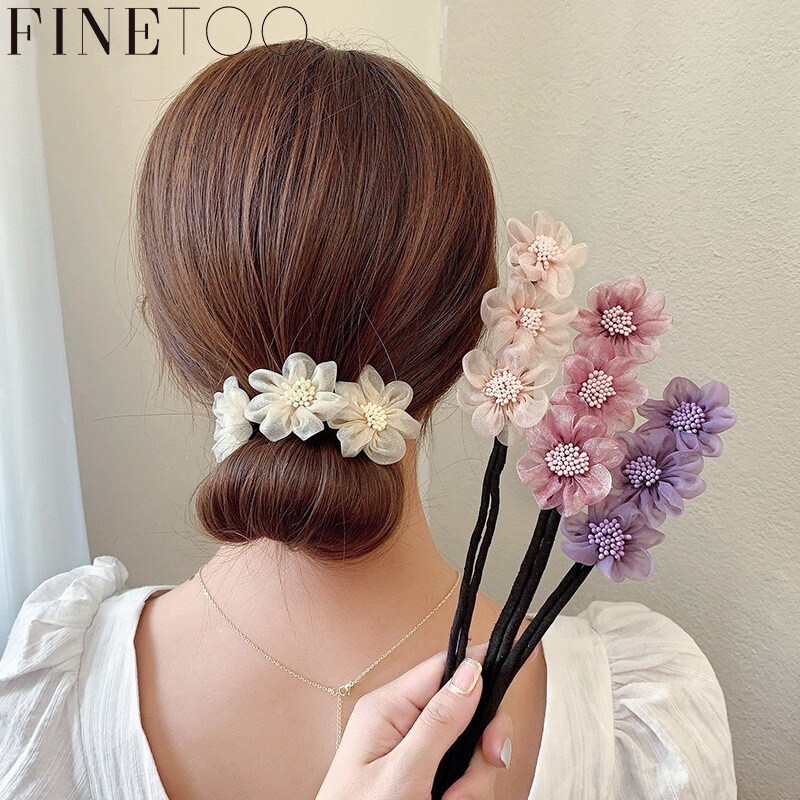 Korean New Style Hair Artifact Simple Retro Ball Hair Clip Flower Headband for Women Fashion Hair Accessories Gifts