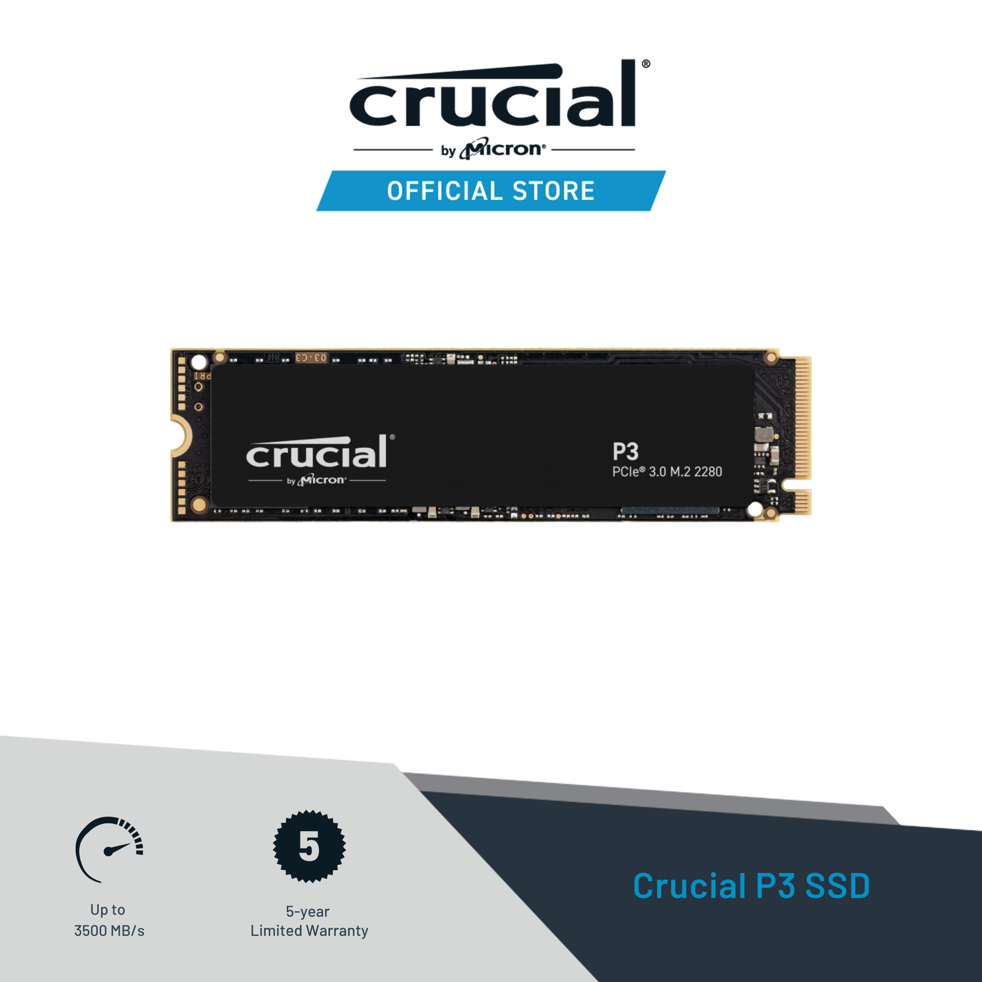 Crucial P3 PCIe M.2 2280 SSD - CTXXXP3SSD8