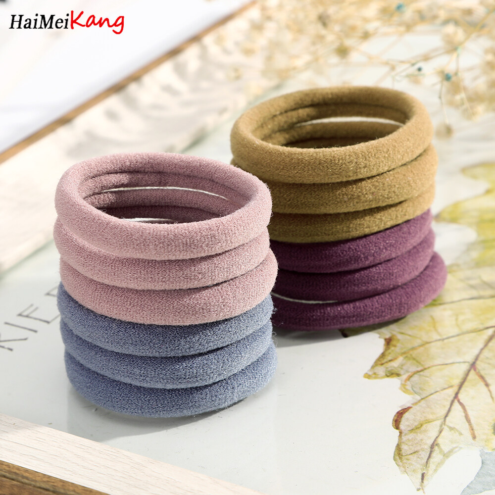 50Pcs Korean Fashion Hair Tie Solid Color Big Rubber Band Ponytail Elastic Hair Rope Hair Accessories