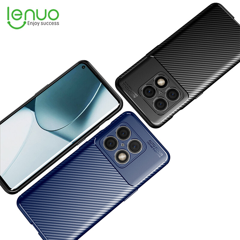 Lenuo for OnePlus 10 Pro / 10R / Ace Case - TPU Carbon Fiber Shockproof Anti-scratch Matte Cellphone Back Cover Phone Case