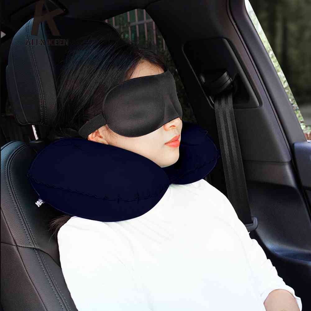 Inflatable Neck Pillow U Shaped Travel Pillow Neck Support Car Accessories RAU