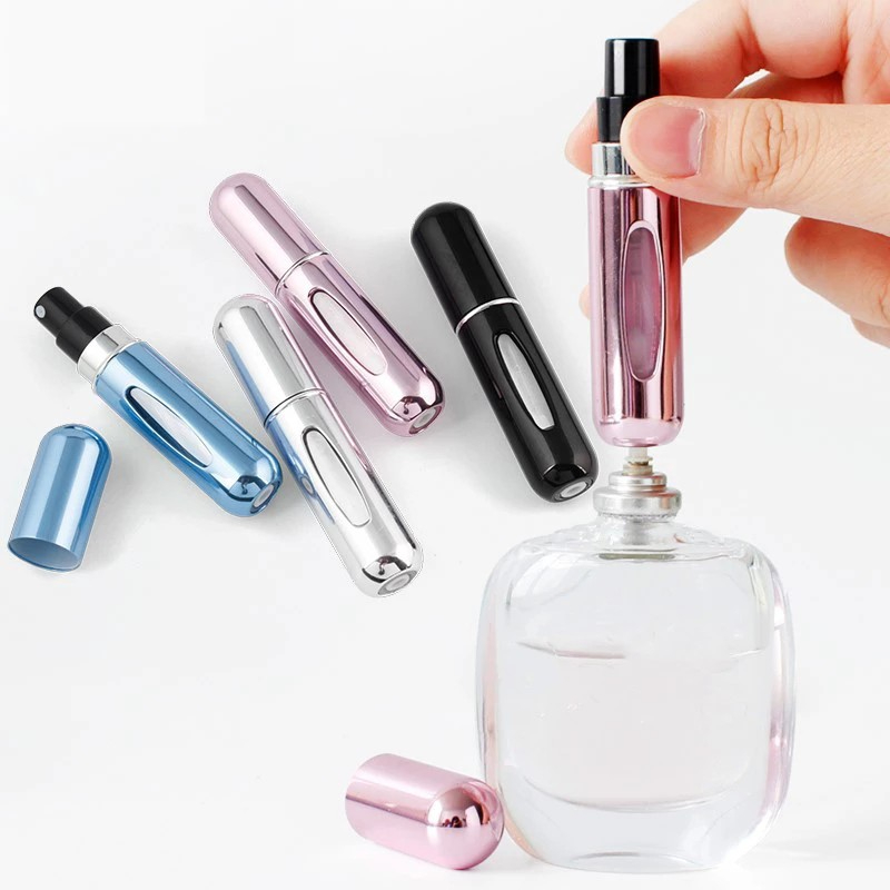 5ml Traveler Portable Refillable Mini perfume Bottle Travel Aluminum Bottle Spray Atomizer