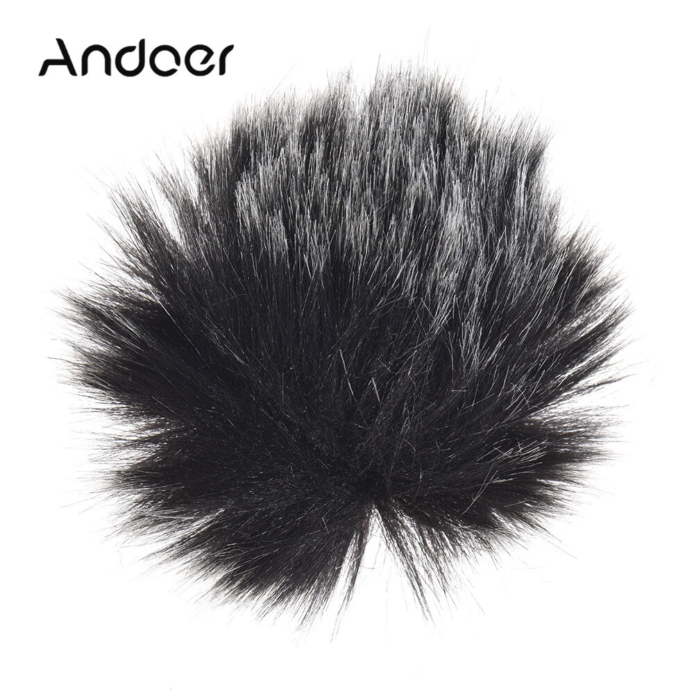 Andoer Furry Outdoor Microphone Windscreen Muff Mini Lapel Lavalier Microphone Windshield