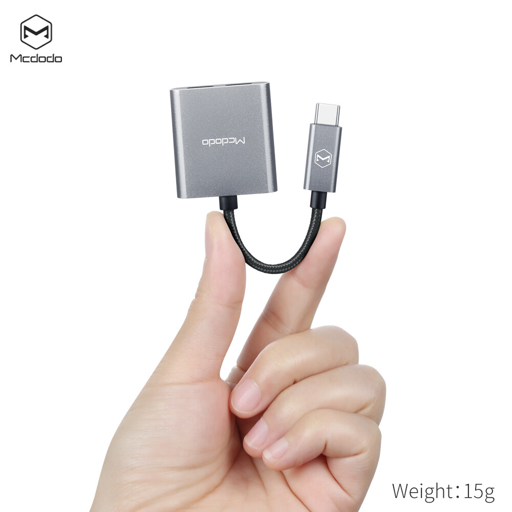Mcdodo 60W PD USB C to 3.5mm+Type-C Headphone Digital Audio Adapter DAC Hi-Res Aux Cable For iPad Pro Samsung S10 Huawei