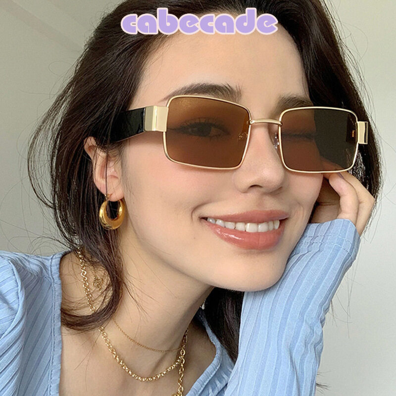 Cabecade【high quality】 New retro square sunglasses men and women hip-hop street shooting sunglasses net red sunglasses