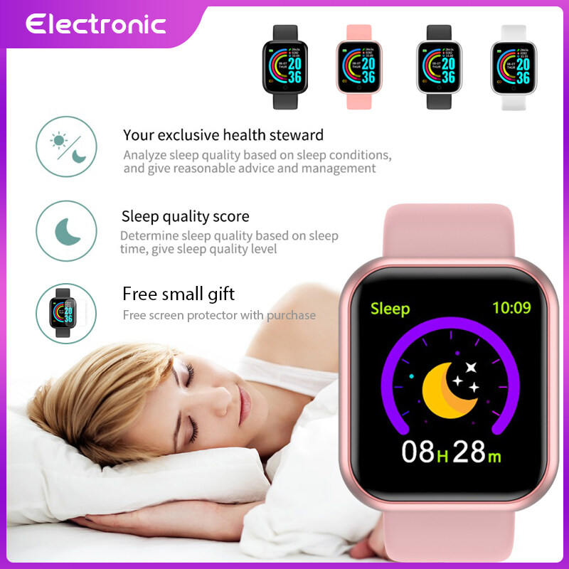 (Buy one get one free sticker)Y68 Fitpro Smart Watch Men Women Fitness Bracelet Heart Rate Blood Pressure Smartwatch 2022 Sport Waterproof Pedometer Smartband