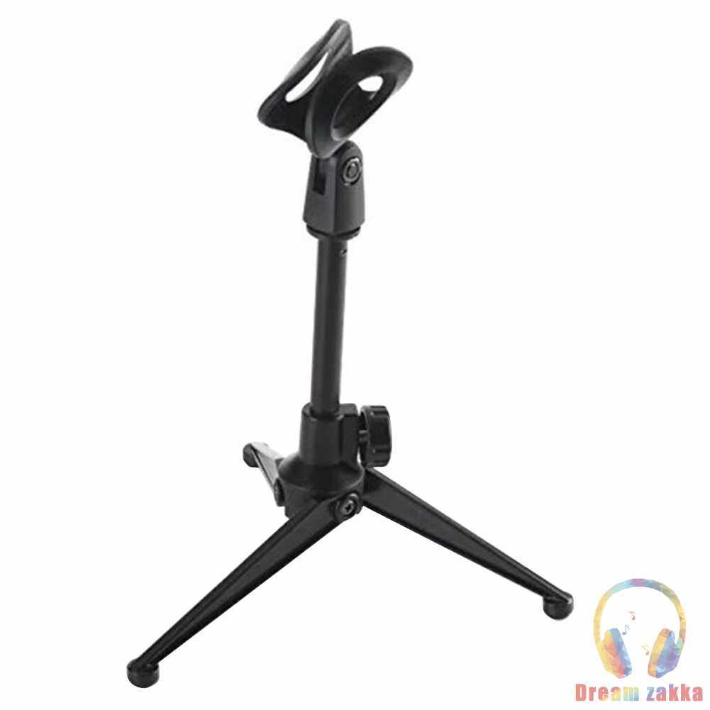 Adjustable Foldable Desktop Microphone Tripod Stand Holder with Mic Clip