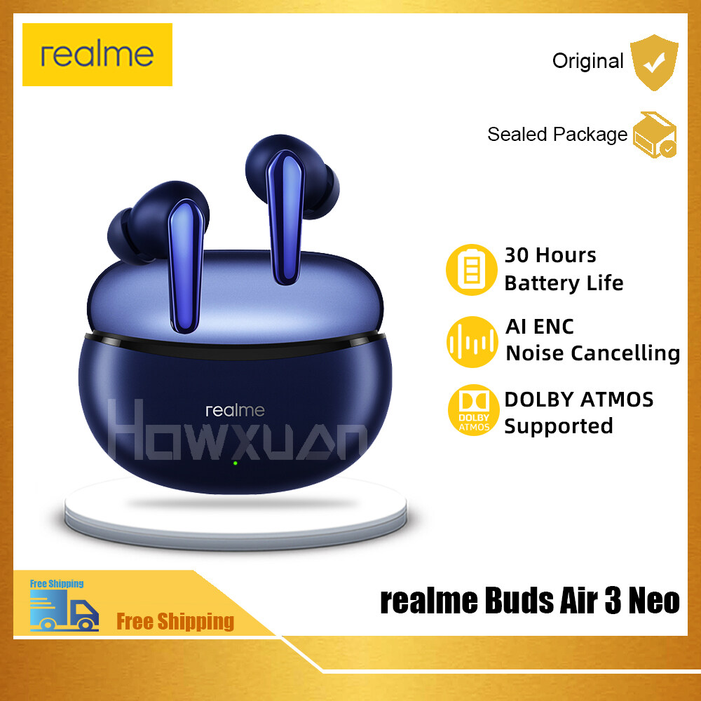 realme Buds Air 3 Neo Earphone 30-hour Long Battery Life AI ENC Call Noise Cancellation 88ms Ultra-low Latency