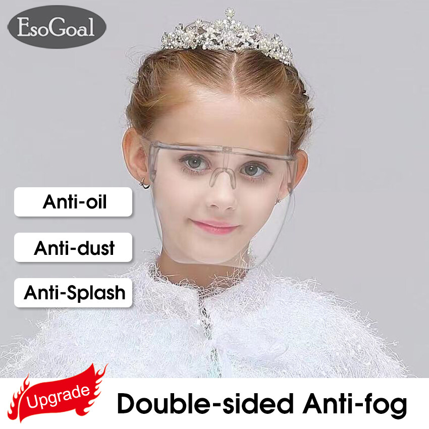 EsoGoal Face Shield Acrylic Full Face Not Dizzy Anti-fog Face Shield Faceshield Acrylic Face Shield With Design HD Transparent Clear Anti-dust Anti-splash Face Shield Visor Fiber Glass Lightweight Fac