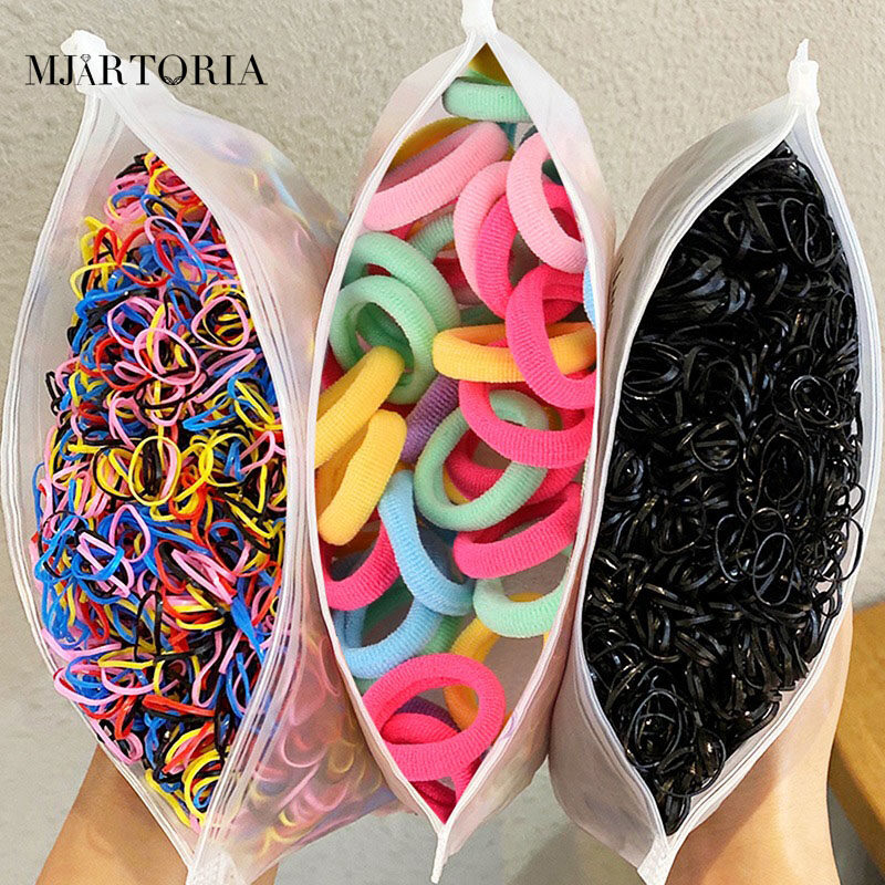 MJartoria 1 Pack Colourful Hair Rubber Ring Disposable Rubber Band For Girls Ponytail Tie High Elasticity And Durable Rubber Band Hair Accessories