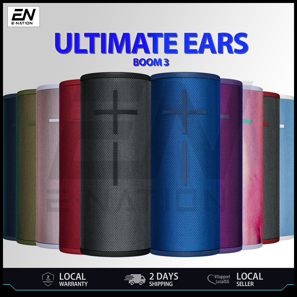 Ultimate Ears BOOM 3 Wireless Bluetooth Speaker, Bold Sound + Deep Bass, Bluetooth, Magic Button, Waterproof, 15 Hours Battery, Range of 45m, (Night Black, Lagoon Blue, Ultraviolet Purple, Sunset Red)