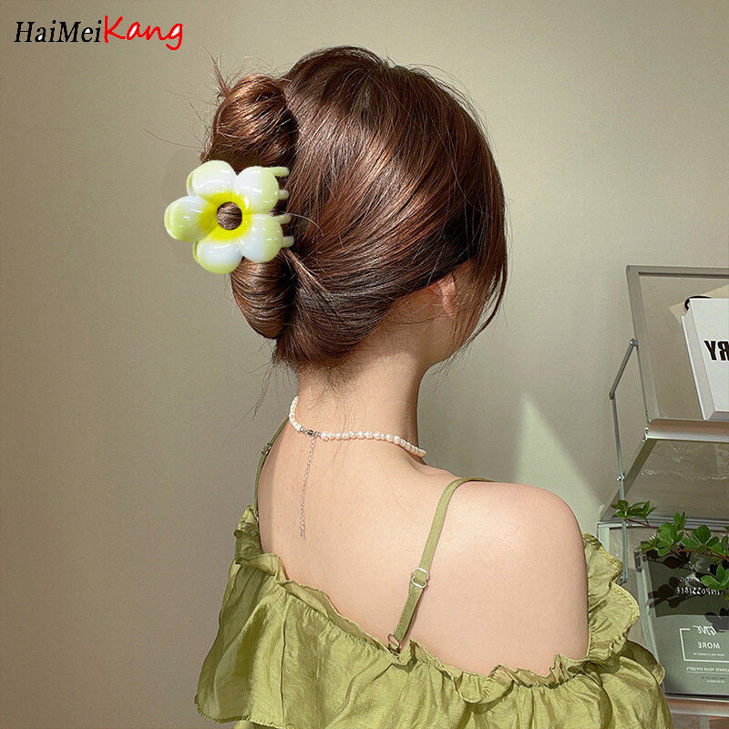 1pc Korean Fashion Hair Clip Simulation Bauhinia Flower Hairpin Candy Color Ladies Bath Grabbing Hair Accessories