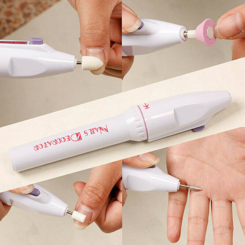 6 In 1 Electric Nail Art Tool Set Toe Drill Buffing Files Pen Manicure Salon Shaper Grinding Remove Calluses Polisher Nails Tool